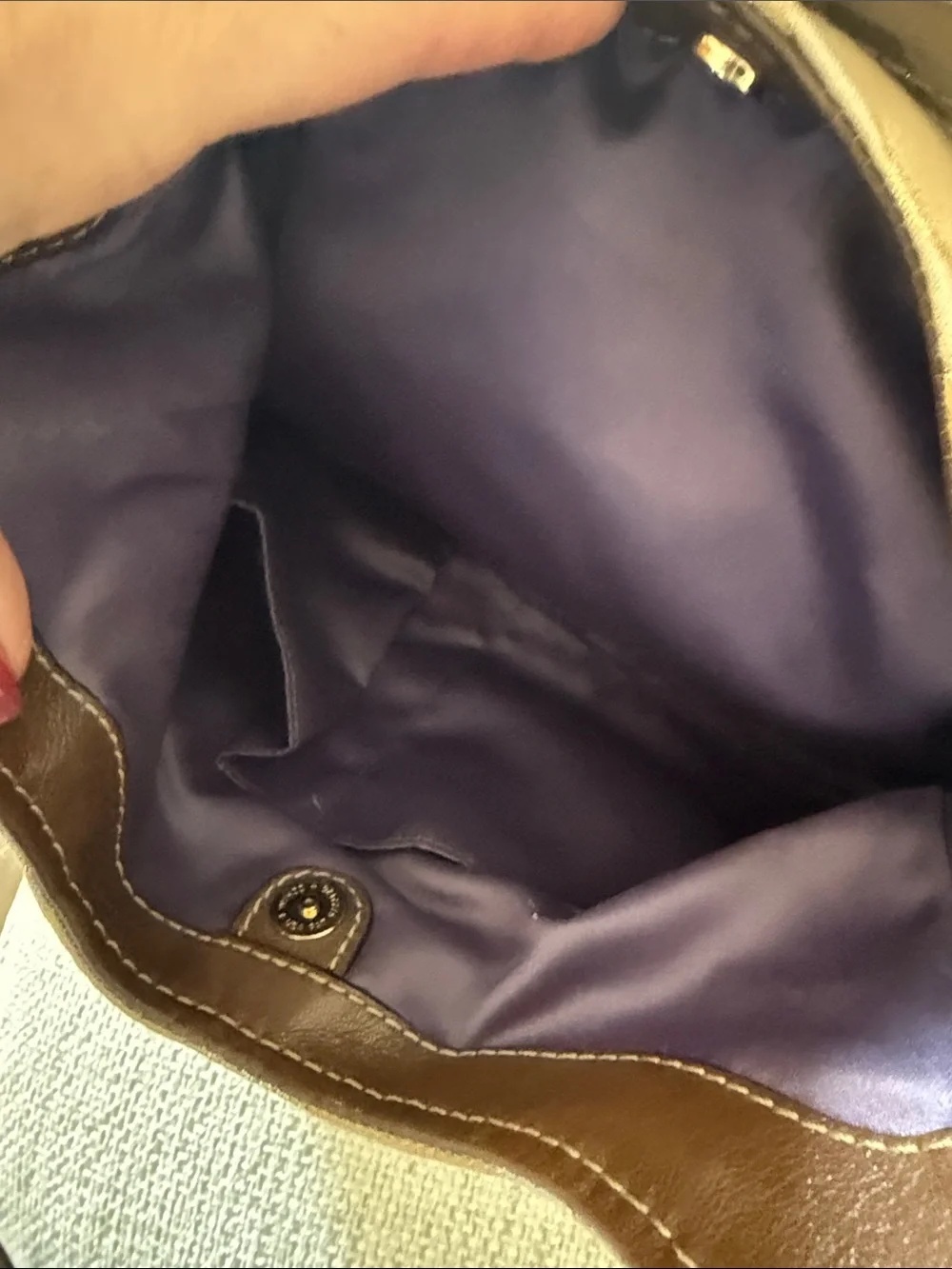 Vintage Coach Beige Signature Canvas Shoulder Bag with Brown Leather Trim